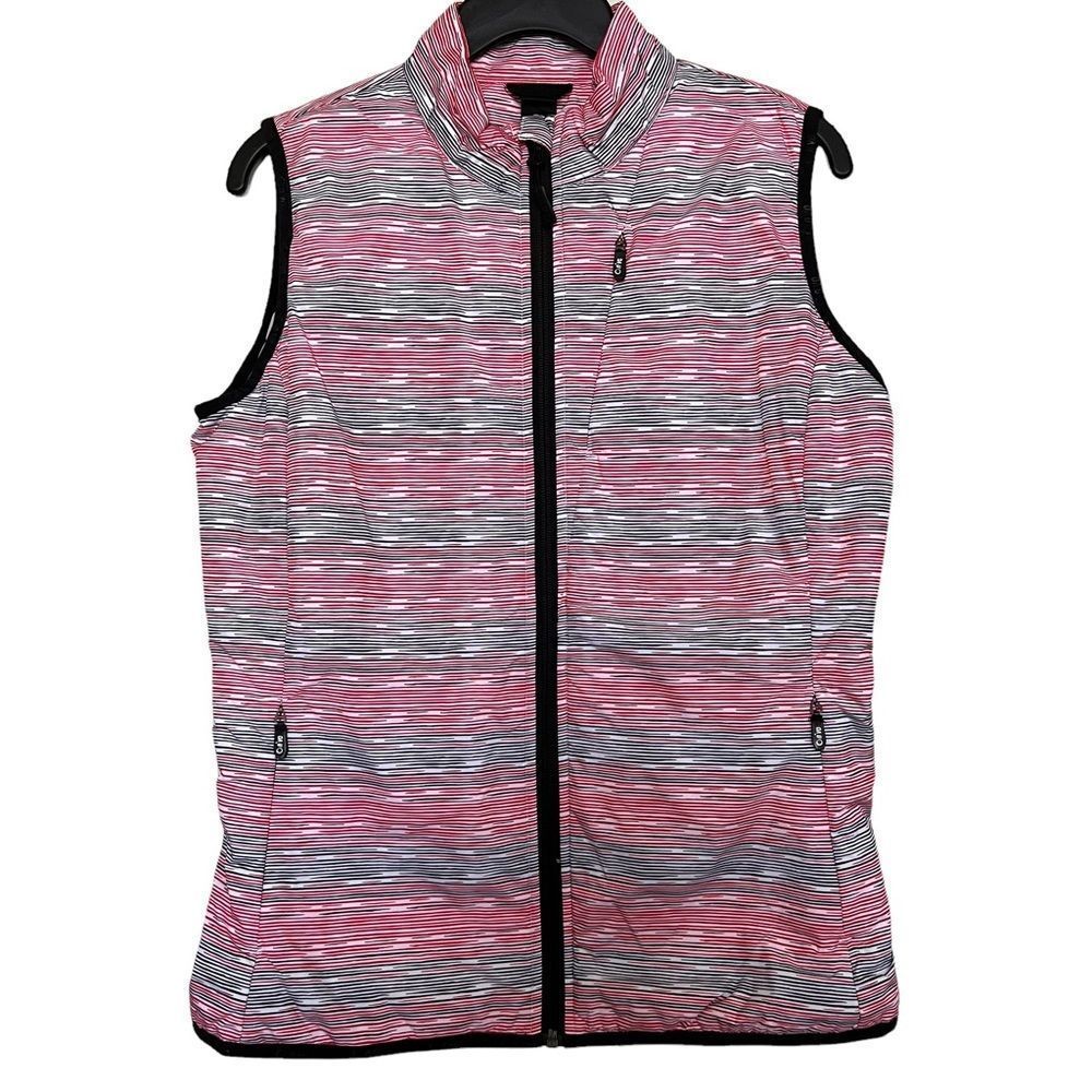 Nivo  Womens Sz S Striped Golf Vest Full ZIP Side Pockets
